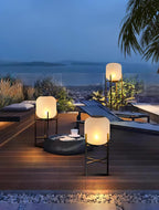 Lampadaire d'extérieur solaire ou filaire, acier et verre, IP65