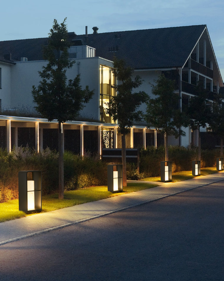 Lampadaire solaire extérieur noir, IP65, trois hauteurs