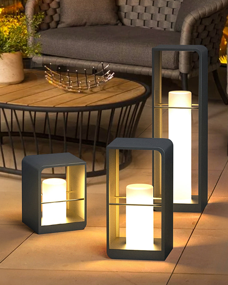Lampadaire solaire extérieur noir, IP65, trois hauteurs