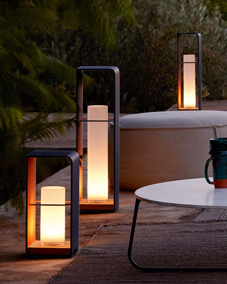 Lampadaire solaire extérieur noir, IP65, trois hauteurs