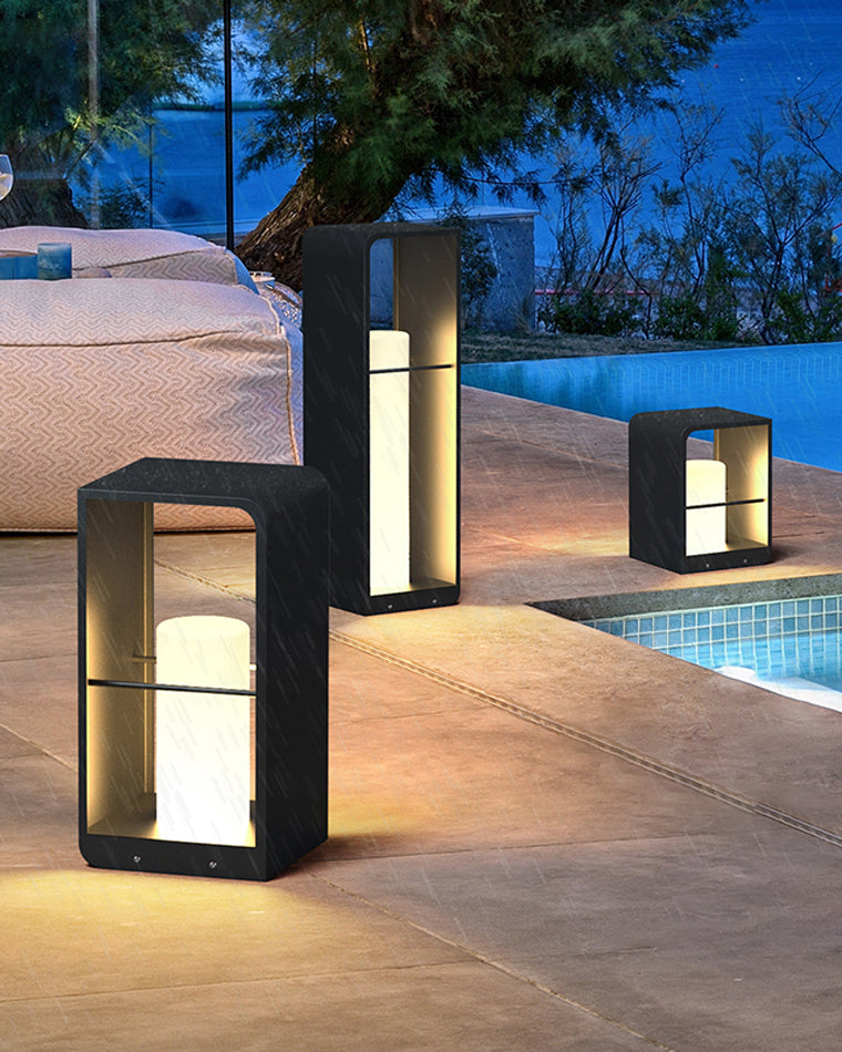 Lampadaire solaire extérieur noir, IP65, trois hauteurs