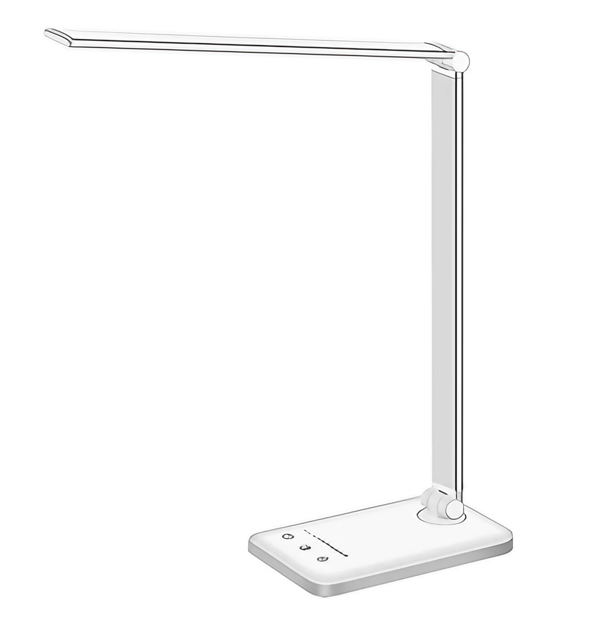 Lampe de bureau LED à bras flexible avec port de charge USB, blanc