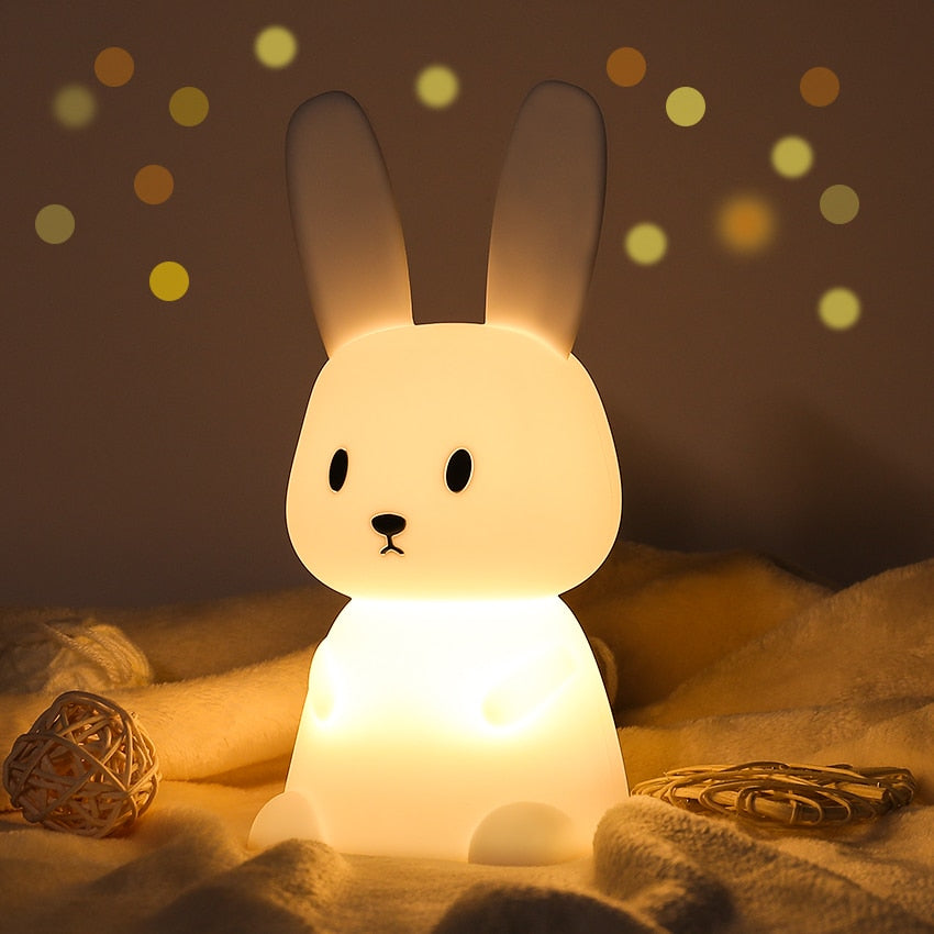 Veilleuse enfant tactile en forme d'animal, LED sept couleurs