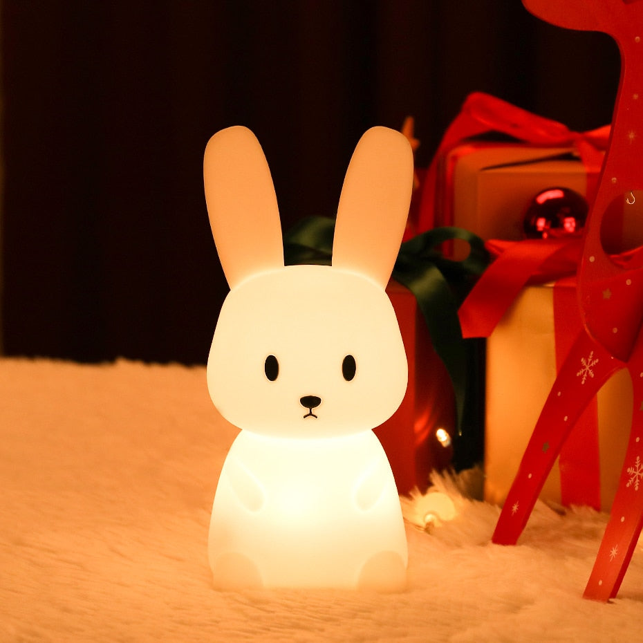 Veilleuse enfant tactile en forme d'animal, LED sept couleurs