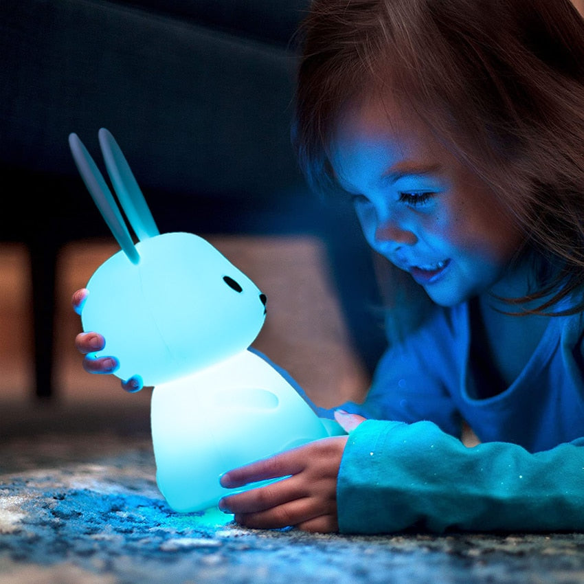 Veilleuse enfant tactile en forme d'animal, LED sept couleurs
