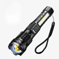 Lampe torche LED rechargeable 5000 lumens, aluminium, IP64, noir