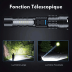 Lampe torche LED rechargeable 5000 lumens, aluminium, IP64