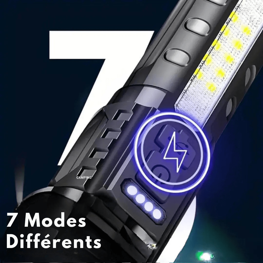 Lampe torche LED rechargeable 5000 lumens, aluminium, IP64