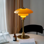 Lampe de table scandinave LED à variateur, quatre coloris, doré et ambre