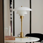 Lampe de table scandinave LED à variateur, quatre coloris, doré et blanc