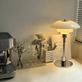 Lampe de table scandinave LED à variateur, quatre coloris, argenté et blanc