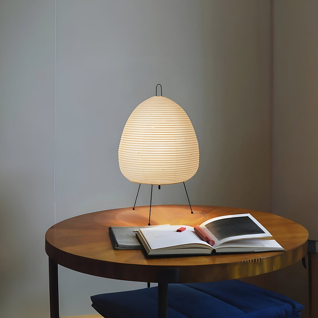 Lampe à poser en papier de riz imprimé, esprit japonais, 47 x 28 cm