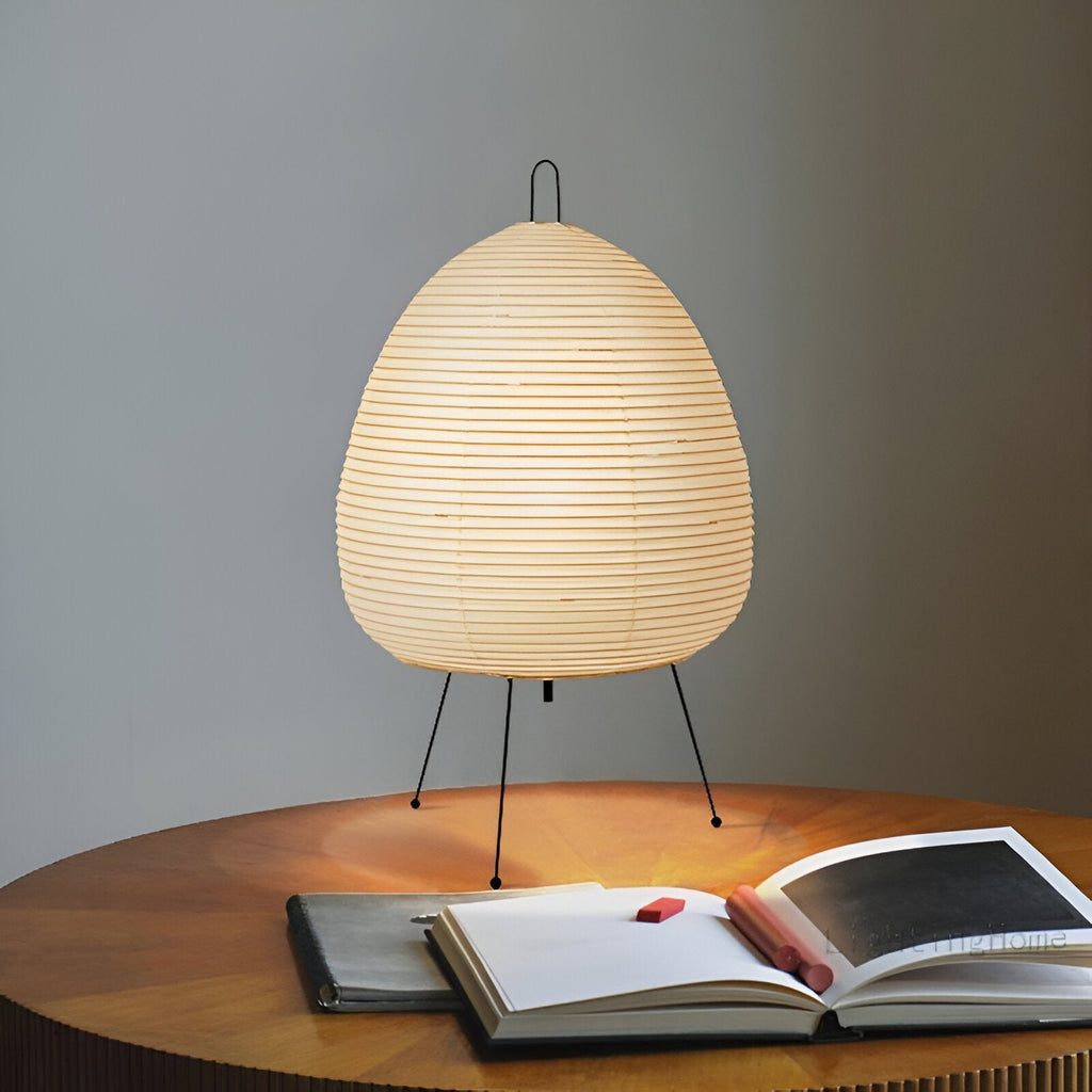 Lampe à poser en papier de riz imprimé, esprit japonais, 47 x 28 cm