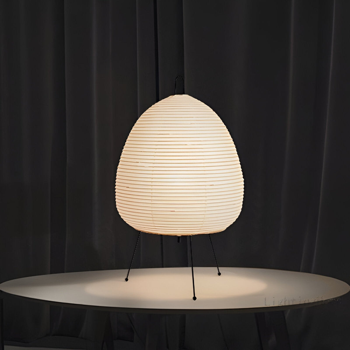 Lampe à poser en papier de riz imprimé, esprit japonais, 47 x 28 cm