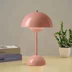 Lampe de table LED sans fil esprit années 60, huit coloris, rose clair