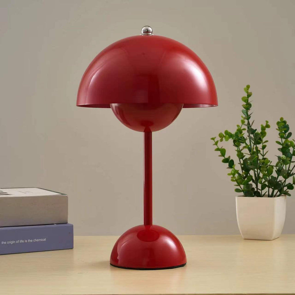 Lampe de table LED sans fil esprit années 60, huit coloris, rouge