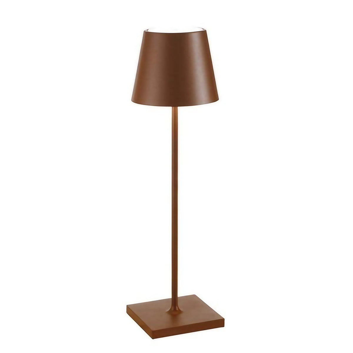 Lampe de table LED sans fil en aluminium, batterie 5200 mAh, brun