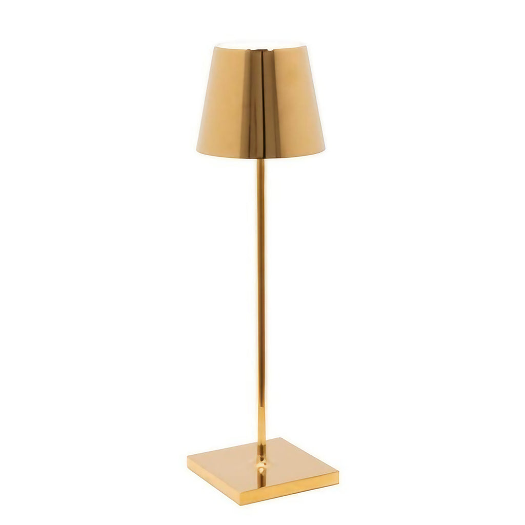 Lampe de table LED sans fil en aluminium, batterie 5200 mAh, doré