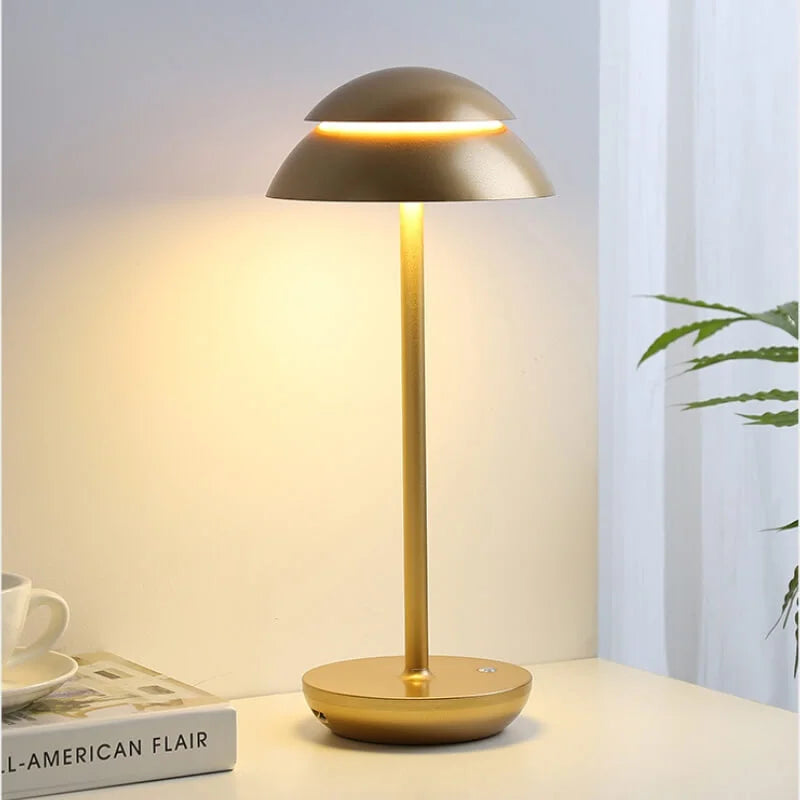 Lampe de table scandinave en aluminium, batterie 4000 mAh, doré