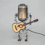 Lampe de table robot guitariste, intensité réglable, jaune
