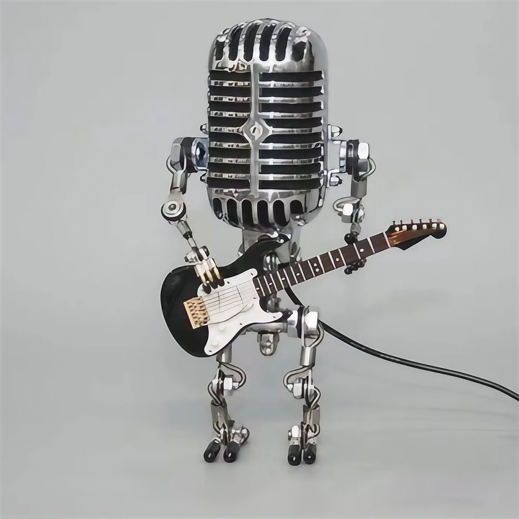 Lampe de table robot guitariste, intensité réglable