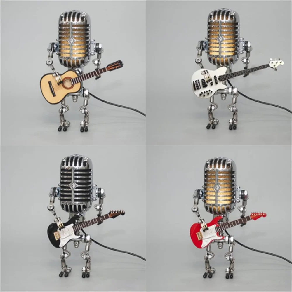 Lampe de table robot guitariste, intensité réglable
