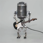 Lampe de table robot guitariste, intensité réglable, noir