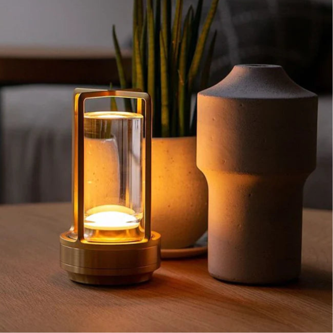 Petite lampe sans fil en aluminium, 17,5 cm, doré, argenté ou noir