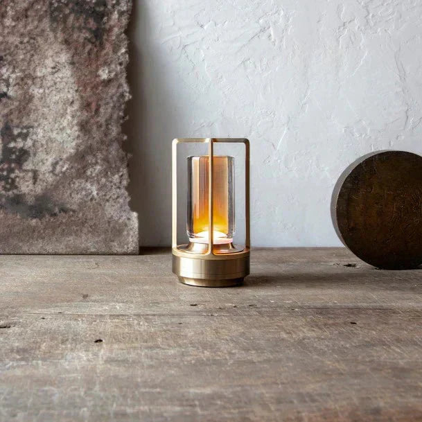 Petite lampe sans fil en aluminium, 17,5 cm, doré, argenté ou noir, argenté