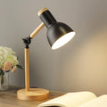 Lampe de table scandinave en bois, abat-jour en métal, 45 cm, noir