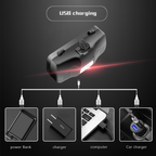 Lampe frontale LED rechargeable, lumière blanche, rouge et verte