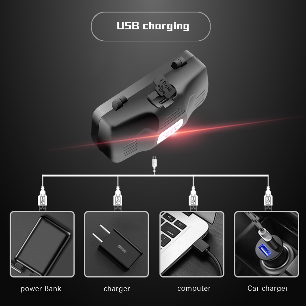 Lampe frontale LED rechargeable, lumière blanche, rouge et verte