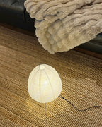 Lampe lanterne en papier de riz sur trépied en métal, 43 cm