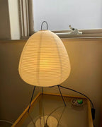 Lampe lanterne en papier de riz sur trépied en métal, 43 cm