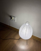 Lampe lanterne en papier de riz sur trépied en métal, 43 cm