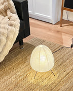 Lampe lanterne en papier de riz sur trépied en métal, 43 cm