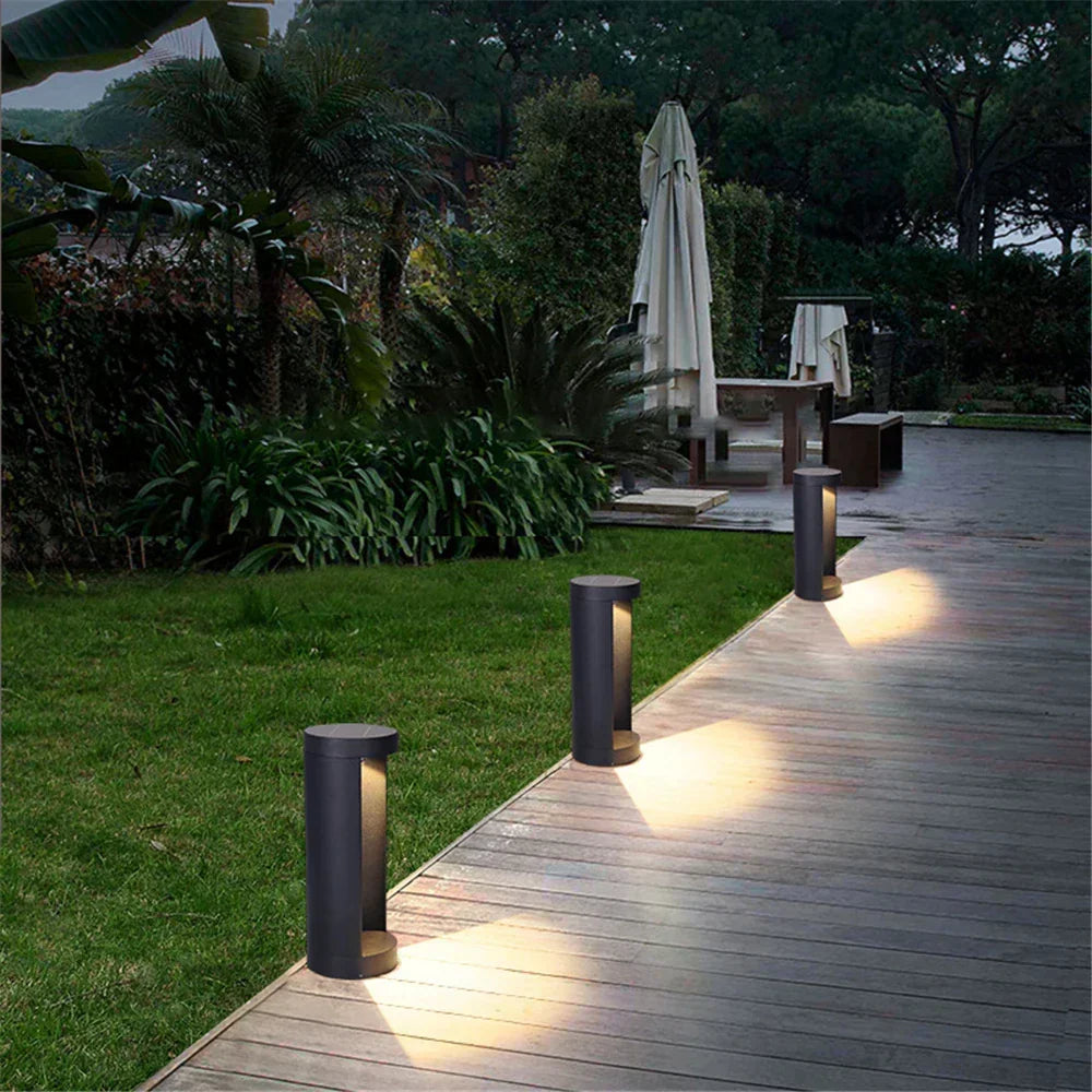 Borne lumineuse extérieure LED IP65 avec piquet, quatre hauteurs