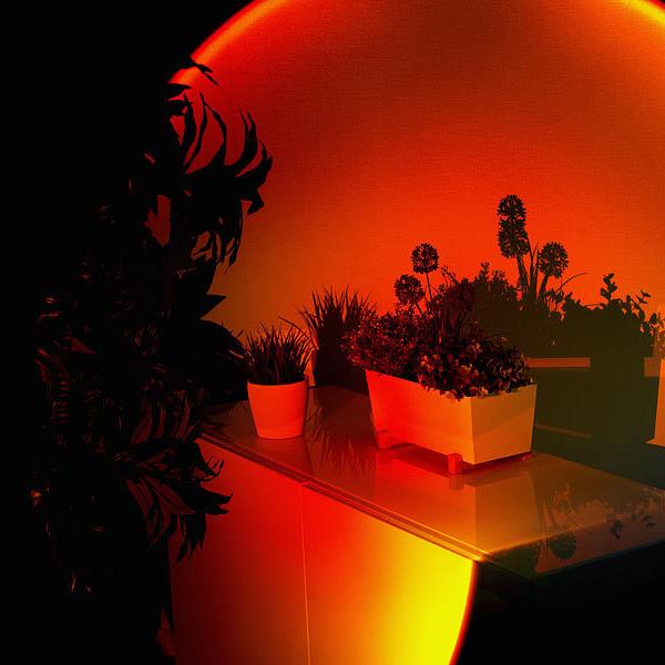 Lampe LED effet coucher de soleil, têtes interchangeables, USB
