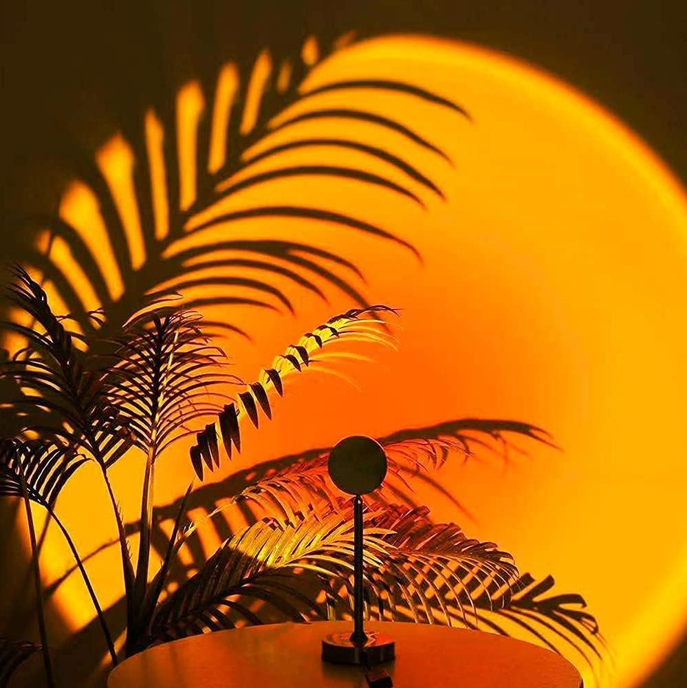 Lampe LED effet coucher de soleil, têtes interchangeables, USB