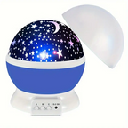 Veilleuse projecteur d'étoiles LED rotative, bleu ou rose