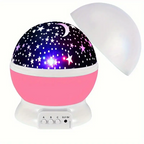 Veilleuse projecteur d'étoiles LED rotative, bleu ou rose, rose
