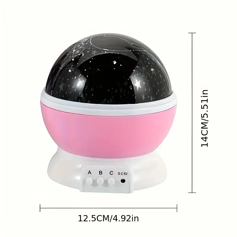 Veilleuse projecteur d'étoiles LED rotative, bleu ou rose