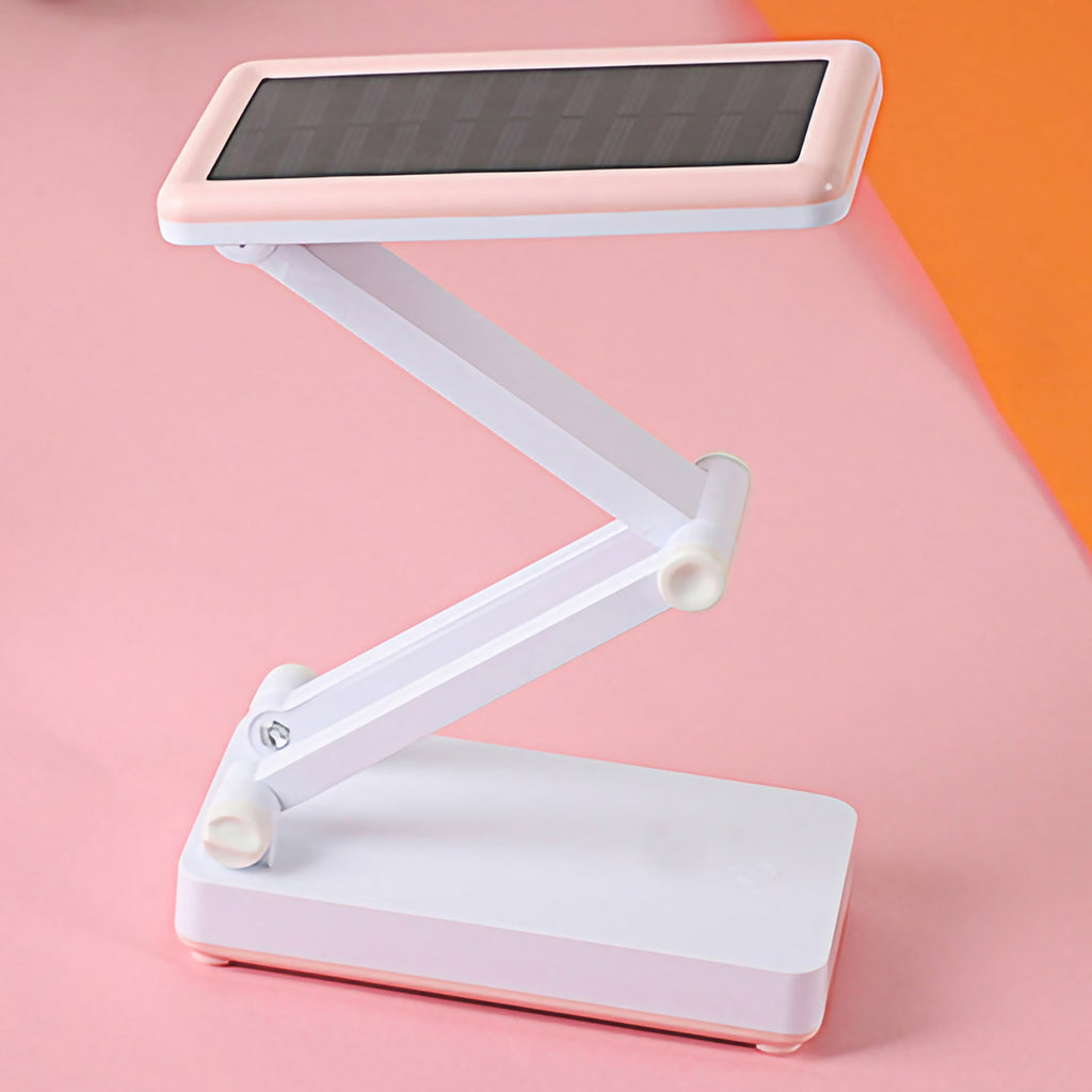 Lampe solaire LED pliable pour l'extérieur et le camping, rose
