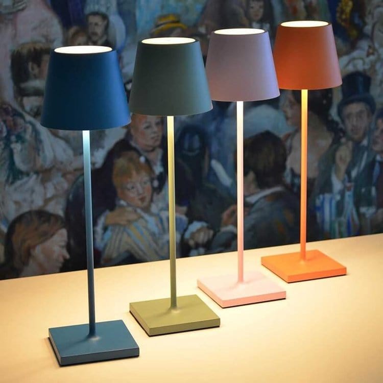 Lampe de table LED sans fil étanche en aluminium, 38 cm
