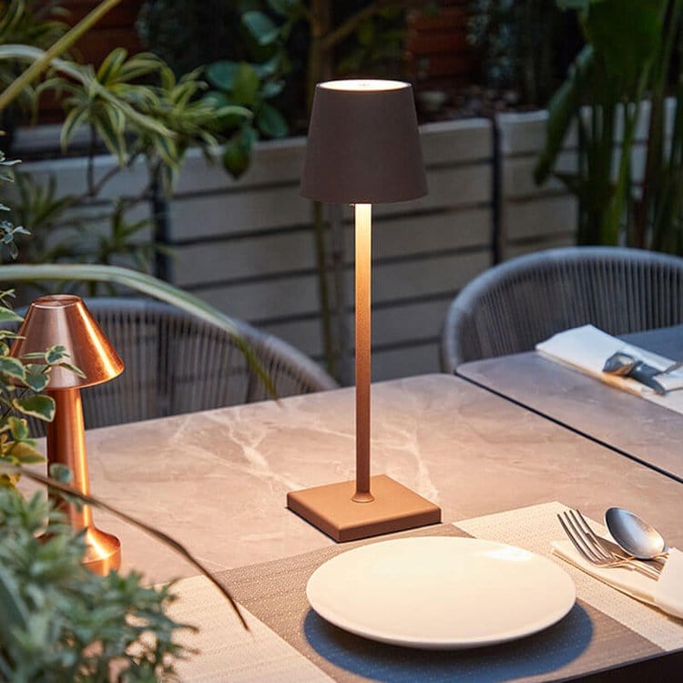Lampe de table LED sans fil étanche en aluminium, 38 cm