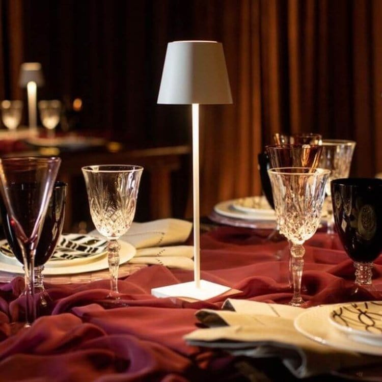 Lampe de table LED sans fil étanche en aluminium, 38 cm
