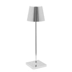 Lampe de table LED sans fil étanche en aluminium, 38 cm, argenté