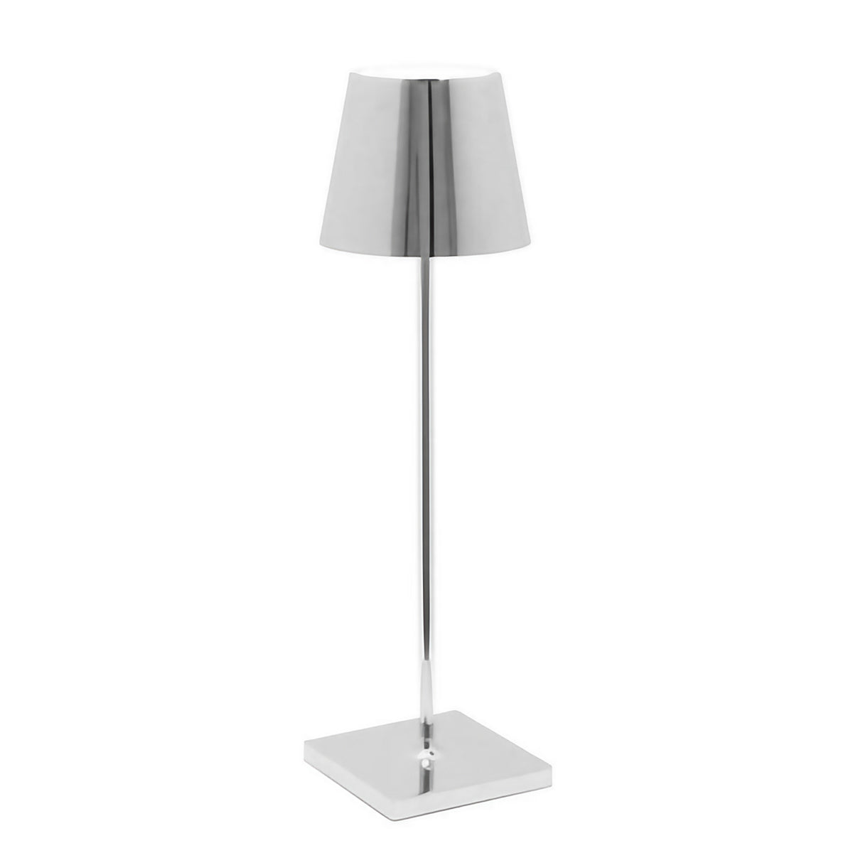 Lampe de table LED sans fil étanche en aluminium, 38 cm, argenté