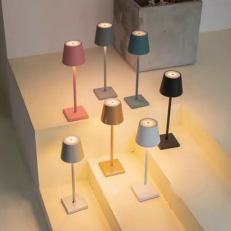 Lampe de table LED sans fil étanche en aluminium, 38 cm