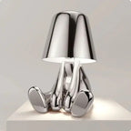 Lampe figurine LED tactile sans fil, rechargeable, doré ou argenté, argenté